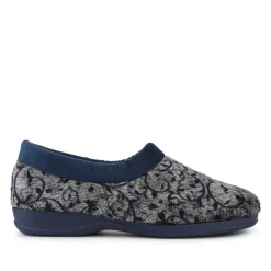Warm-Lined Full Slippers - Navy