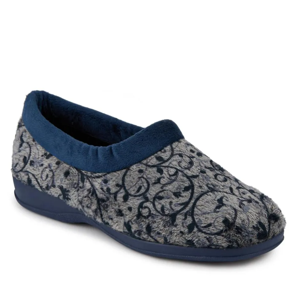 Warm-Lined Full Slippers - Navy