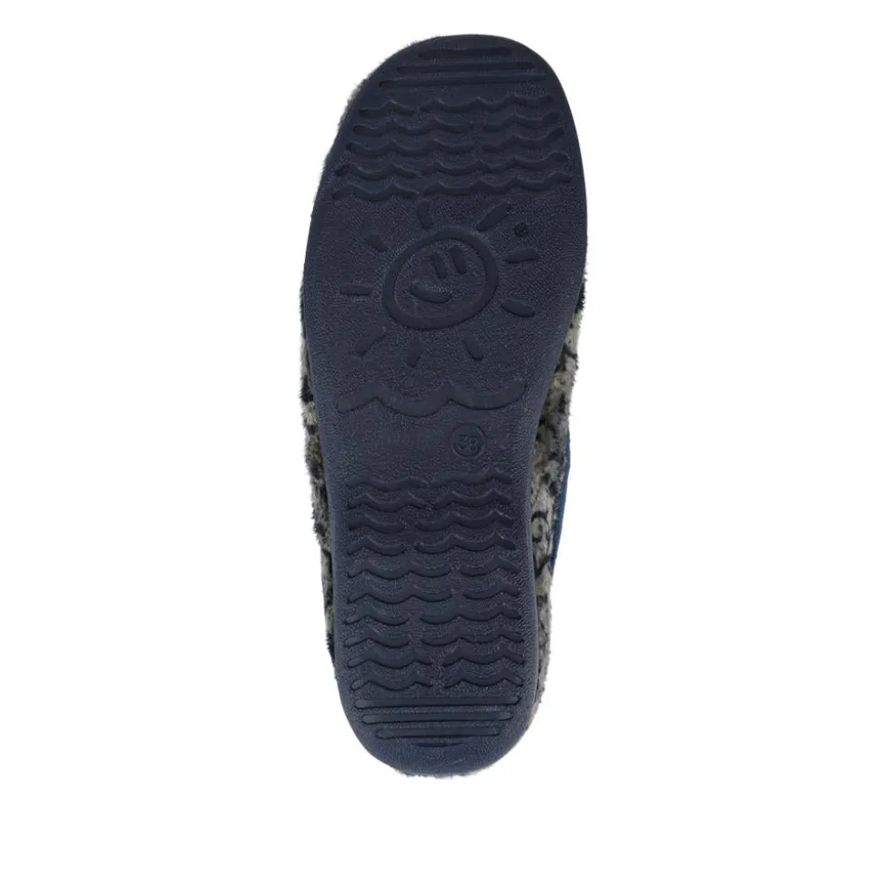 Warm-Lined Full Slippers - Navy