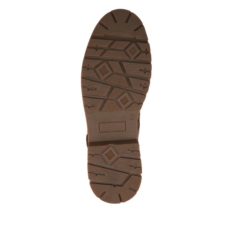 Warm Lined Leather Lace Up Boots - Brown