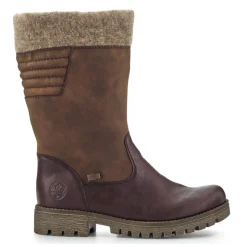 Warm-Lined Long Boots - Brown