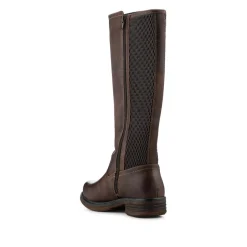 Warm Lined Long Boots With Inside Zip - Brown