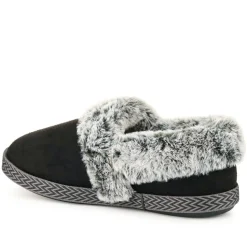Warm-Lined Memory Foam Slippers - Black