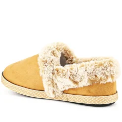 Warm-Lined Memory Foam Slippers - Chestnut