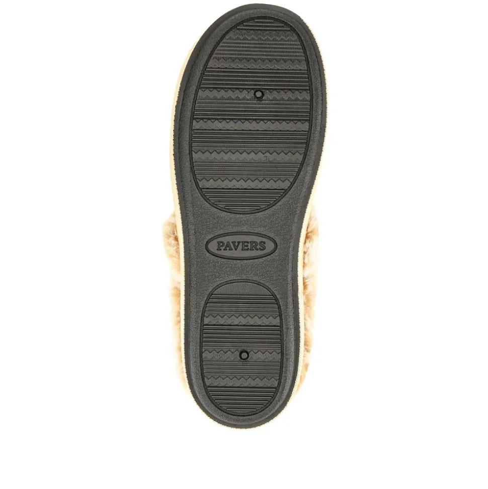 Warm-Lined Memory Foam Slippers - Chestnut