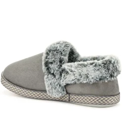Warm-Lined Memory Foam Slippers - Grey