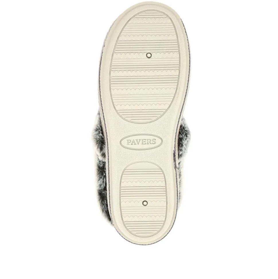 Warm-Lined Memory Foam Slippers - Grey