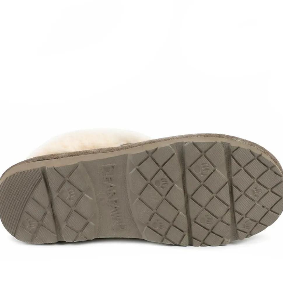 Warm-Lined Mule Slippers - Brown