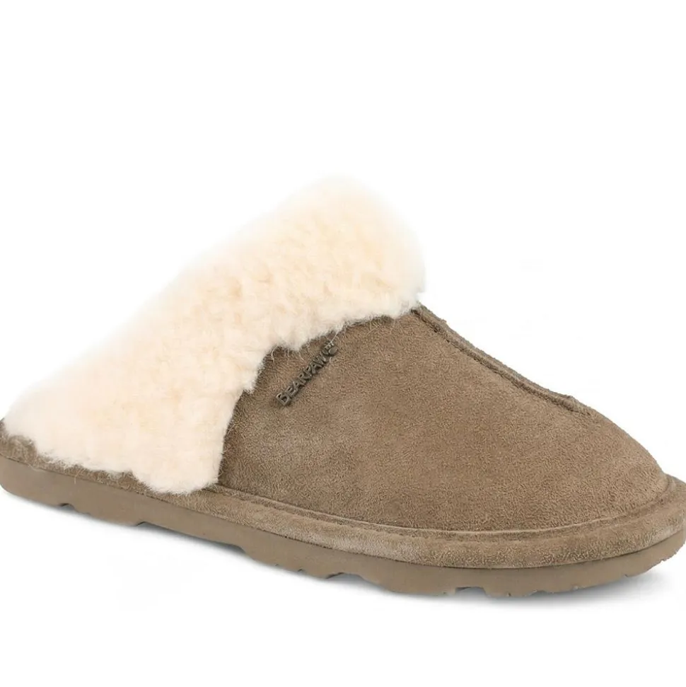 Warm-Lined Mule Slippers - Brown