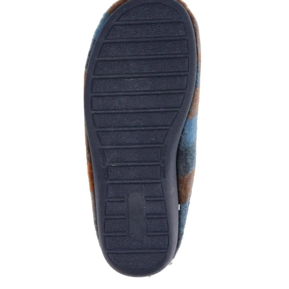 Warm-Lined Mule Slippers - Navy