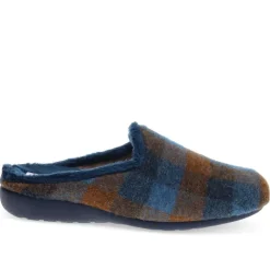 Warm-Lined Mule Slippers - Navy