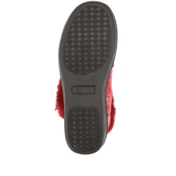 Warm-Lined Touch-Fasten Slippers - Burgundy