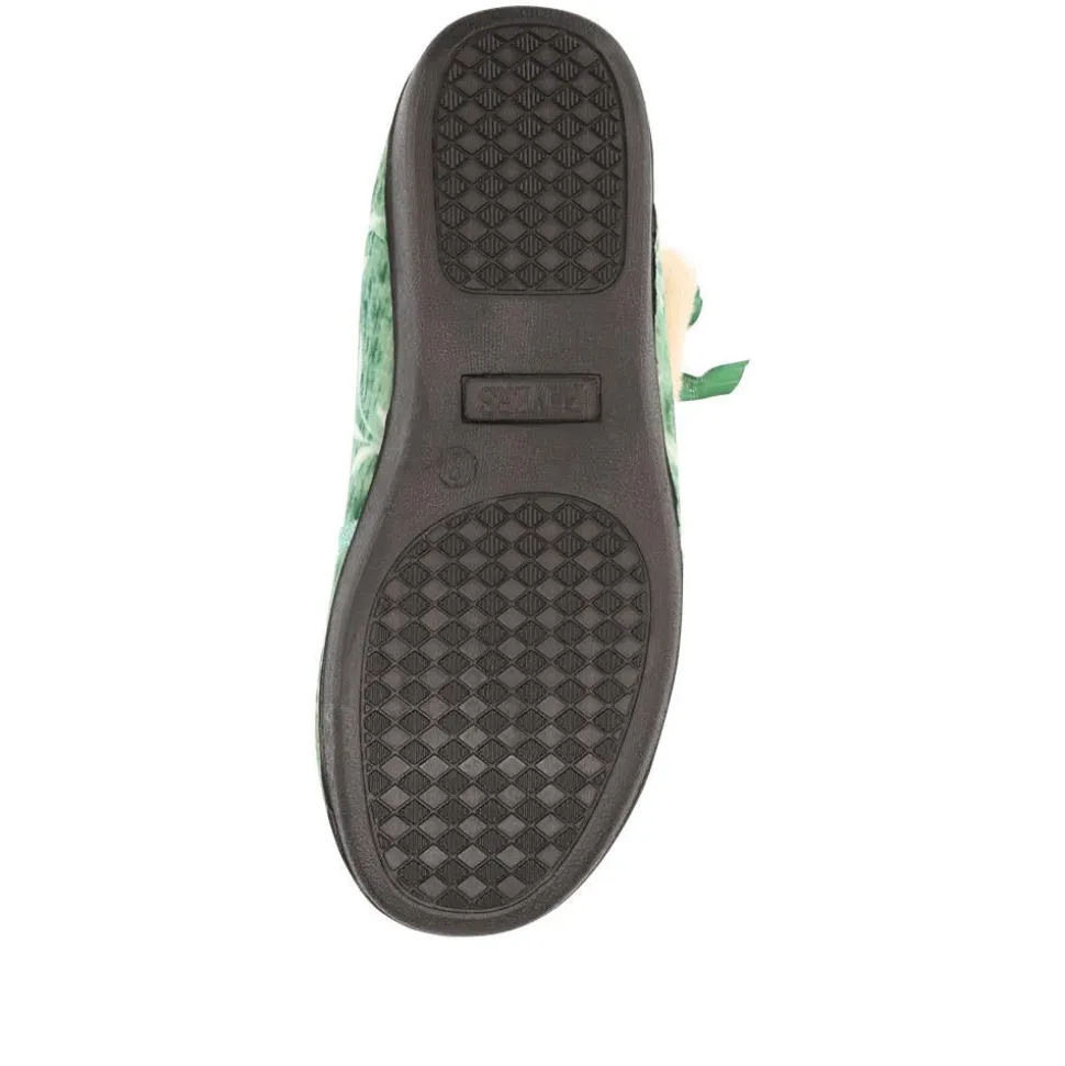 Warm-Lined Touch-Fasten Slippers - Green