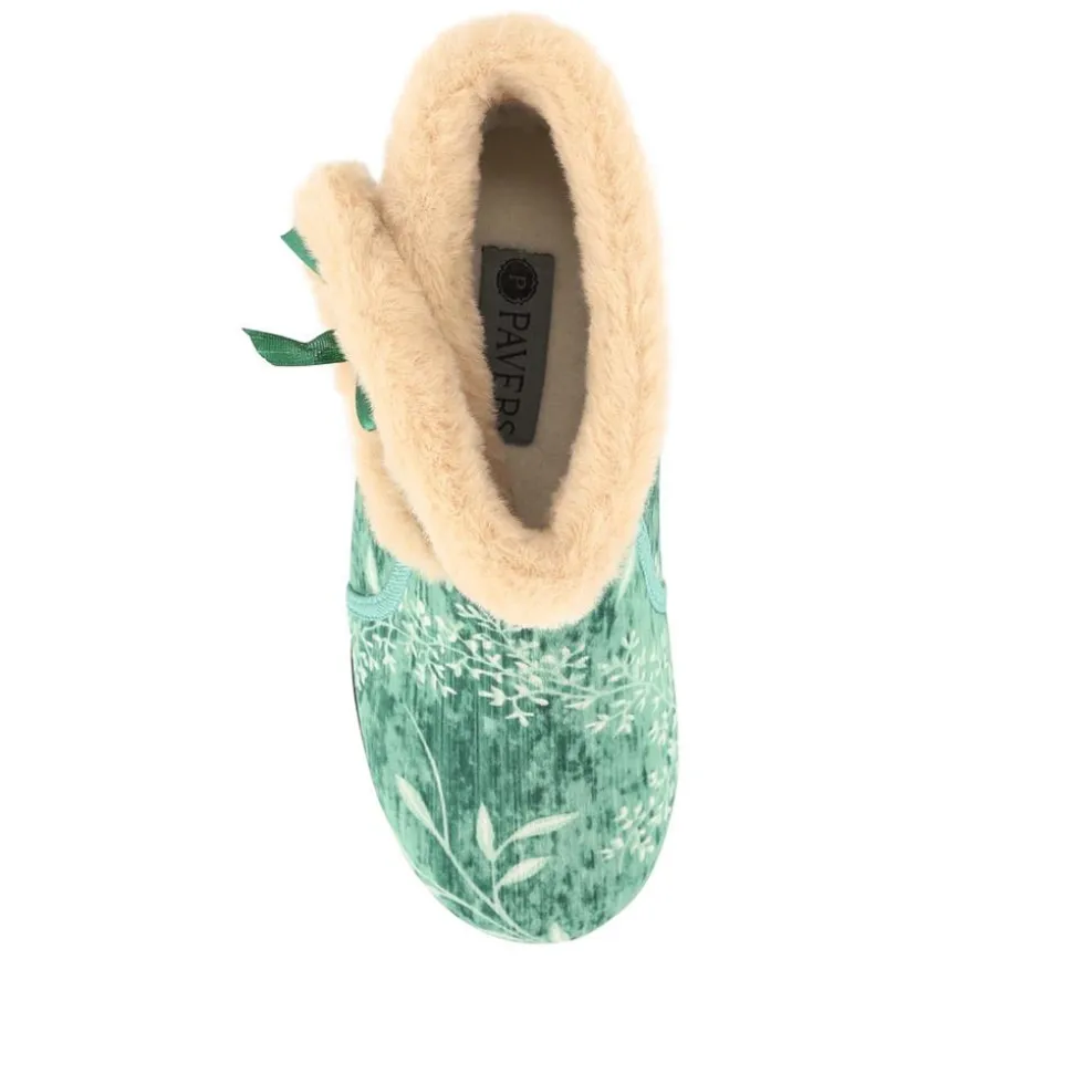 Warm-Lined Touch-Fasten Slippers - Green