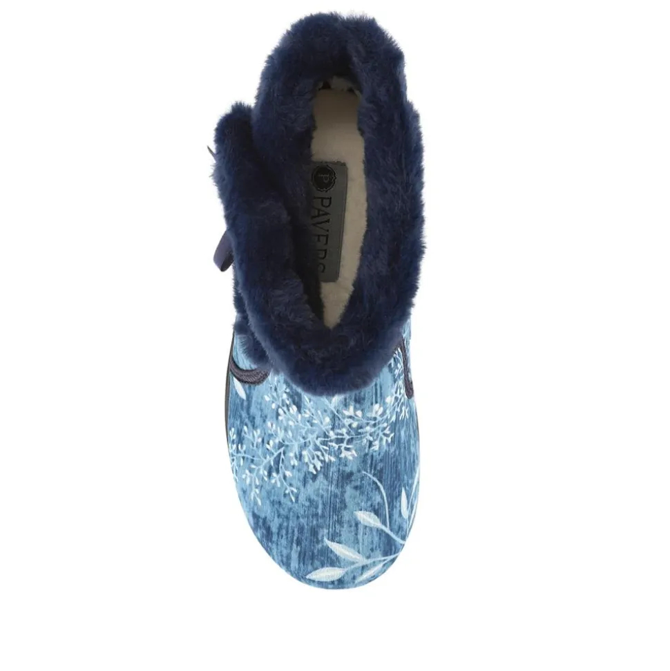Warm-Lined Touch-Fasten Slippers - Navy