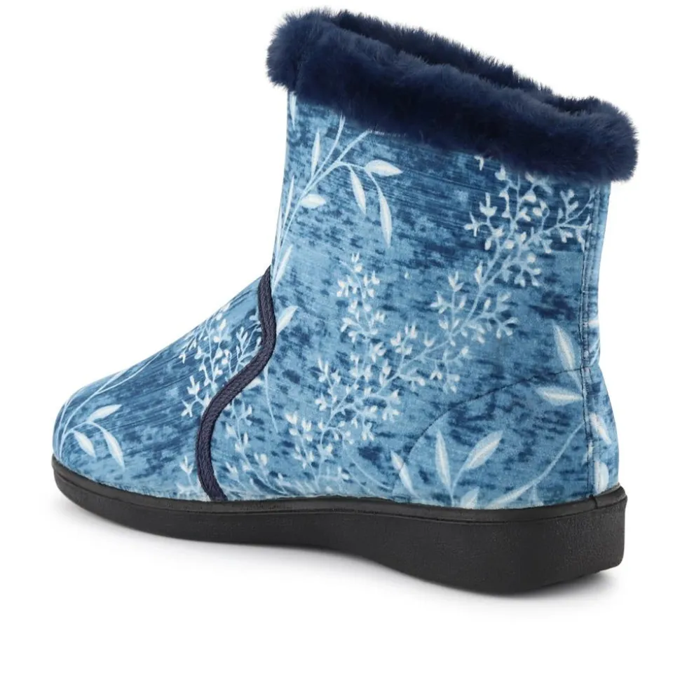 Warm-Lined Touch-Fasten Slippers - Navy