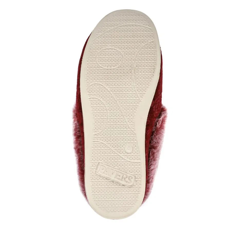Warm Memory Foam Velour Slippers - Burgundy