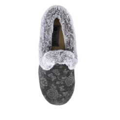 Warm Memory Foam Velour Slippers - Grey