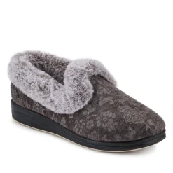 Warm Memory Foam Velour Slippers - Grey