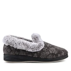 Warm Memory Foam Velour Slippers - Grey