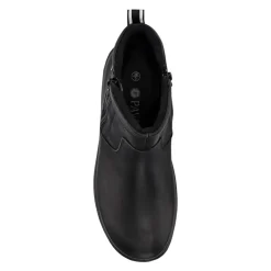 Waterproof Leather Ankle Boots - Black