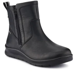 Waterproof Leather Ankle Boots - Black