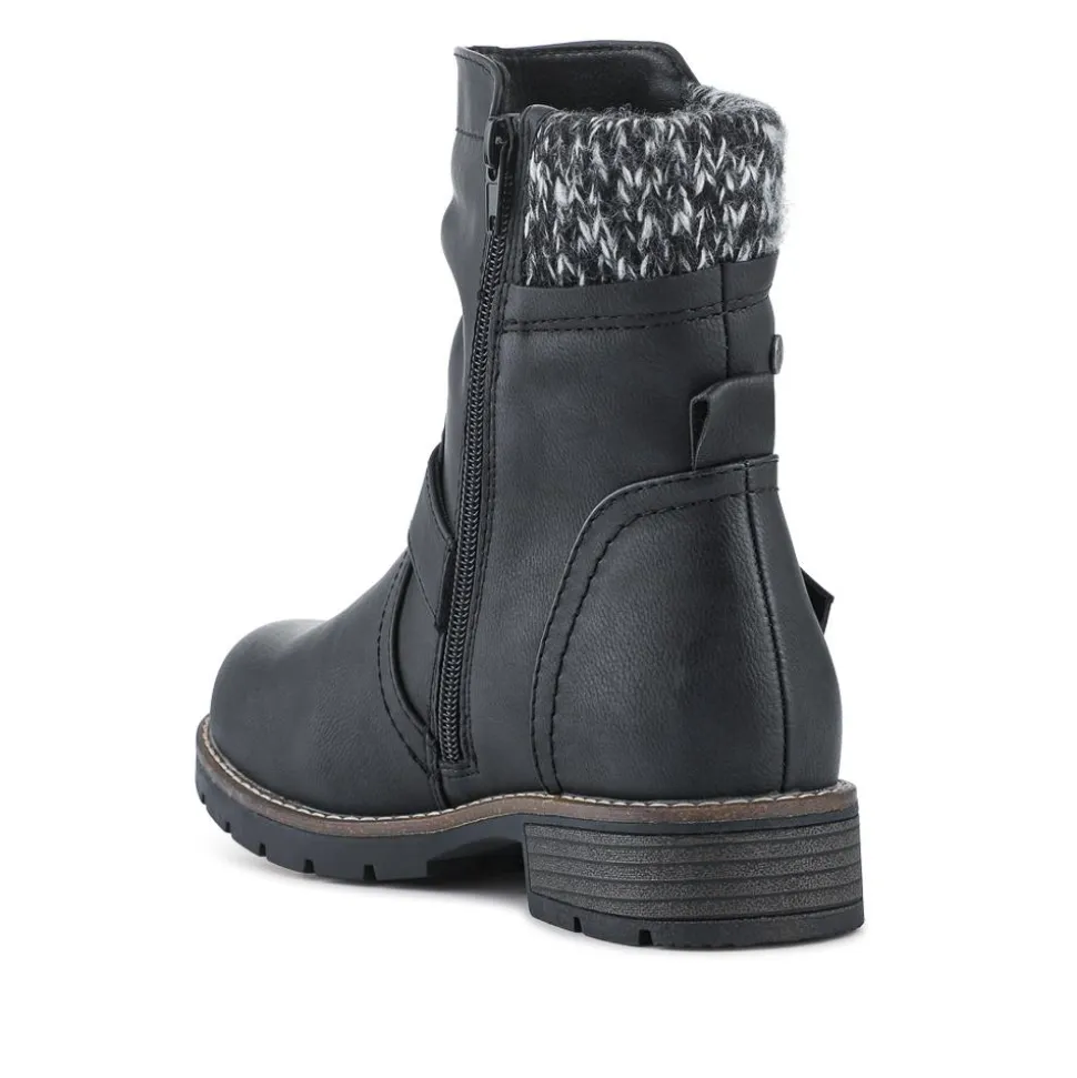Water-Resistant Biker Boots - Black