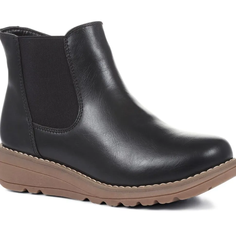 Wedge Chelsea Boots - Black