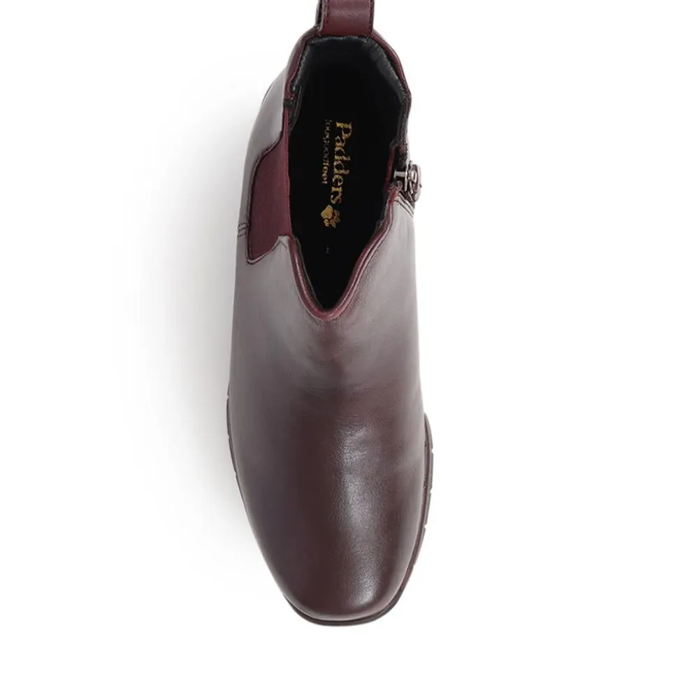 Wedge Heel Ankle Boots - Burgundy