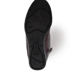 Wedge Heel Ankle Boots - Burgundy
