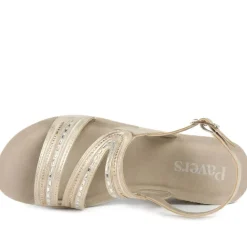Wedge Heeled Buckle Fasten Sandals - Gold