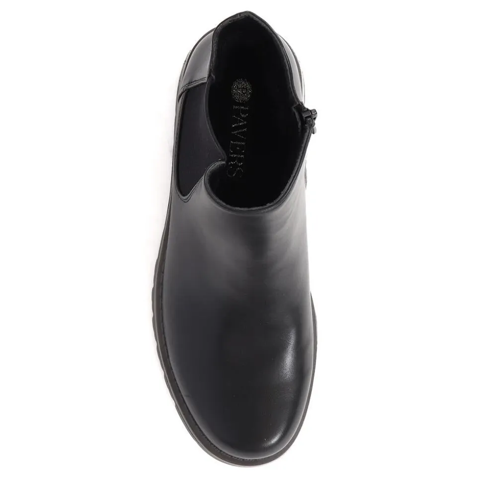 Wedge-Heeled Chelsea Boots - Black