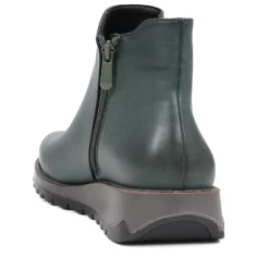 Wedge-Heeled Chelsea Boots - Green