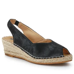 Wedge-Heeled Espadrilles - Black