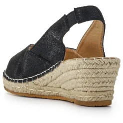 Wedge-Heeled Espadrilles - Black