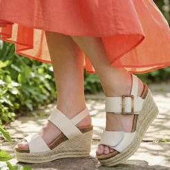 Wedge-Heeled Espadrilles - White
