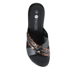 Wedge-Heeled Mules - Black Leopard
