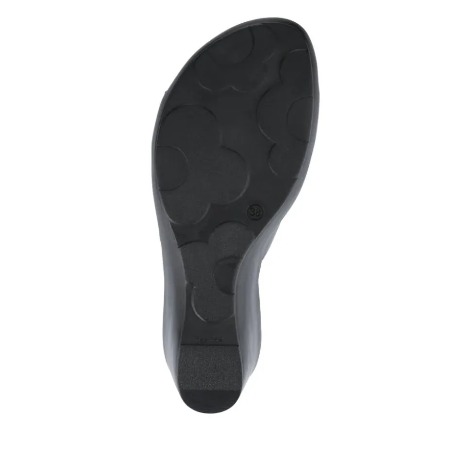 Wedge-Heeled Mules - Black Leopard