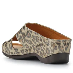 Wedge-Heeled Mules - Metallic Leopard