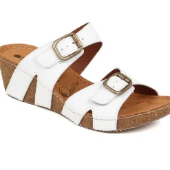 Wedge Heeled Mules - White