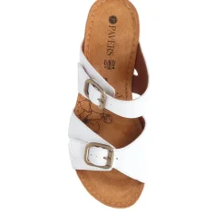 Wedge Heeled Mules - White