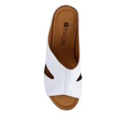 Wedge-Heeled Mules - White