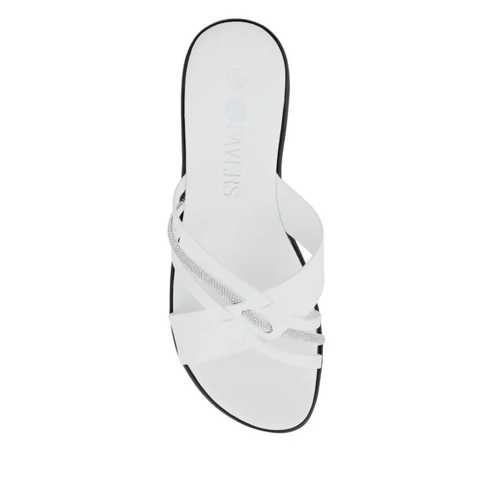 Wedge-Heeled Mules - White