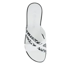 Wedge-Heeled Mules - White Leopard