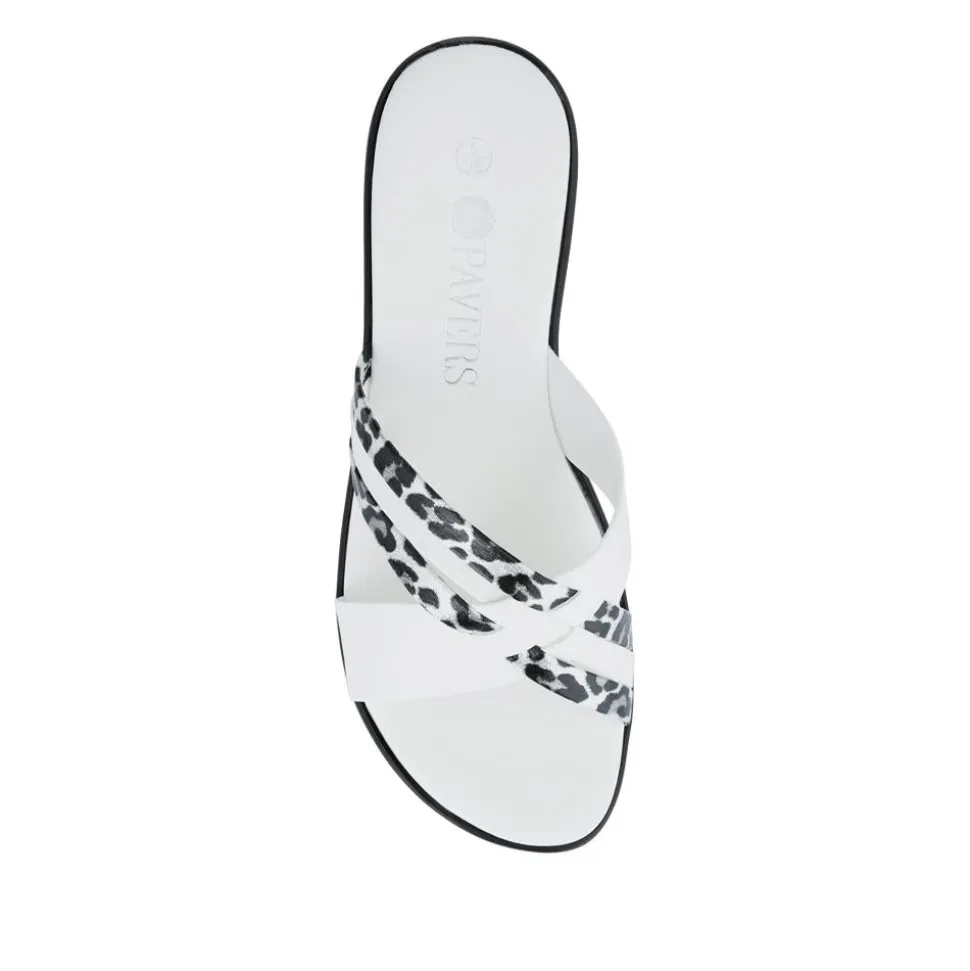 Wedge-Heeled Mules - White Leopard