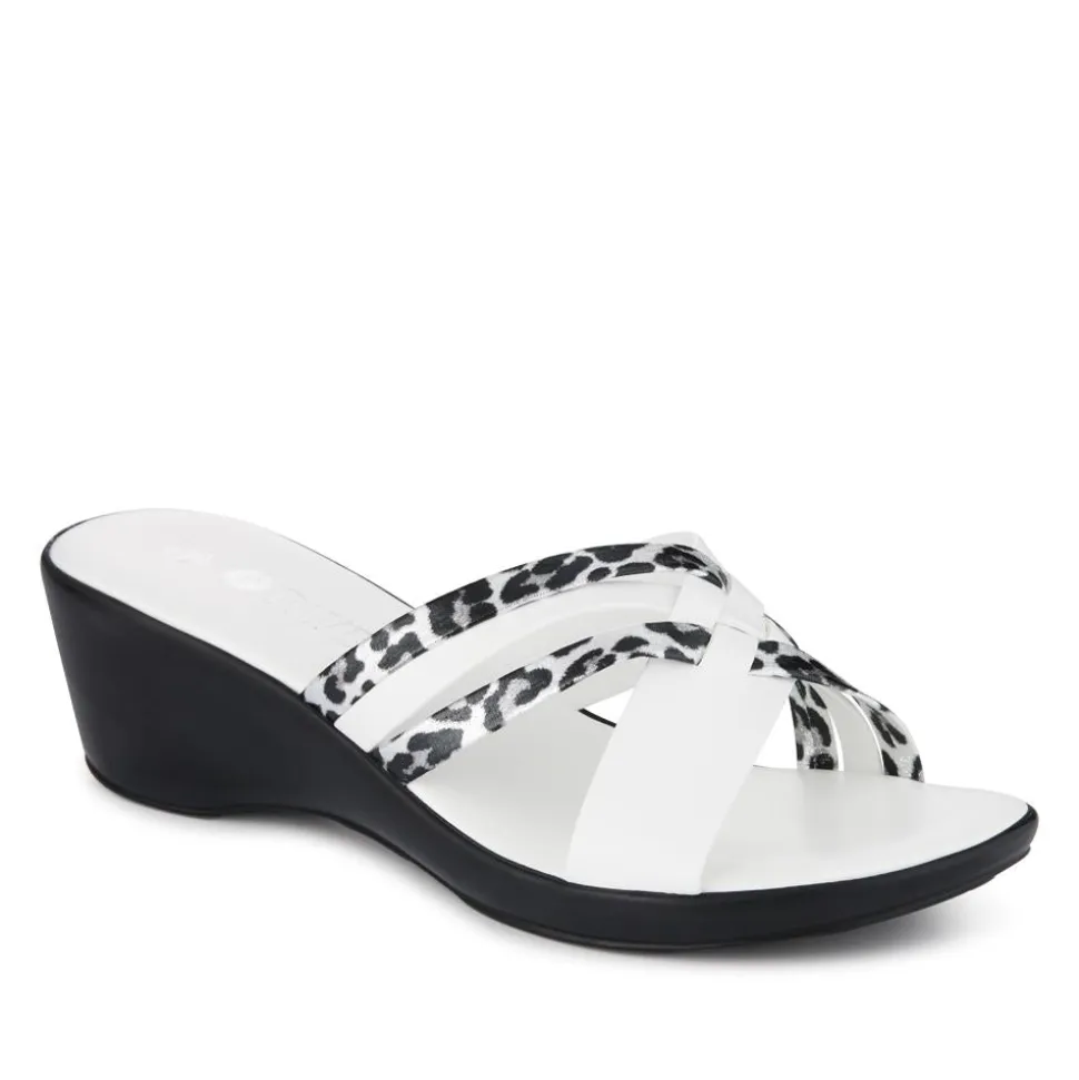 Wedge-Heeled Mules - White Leopard