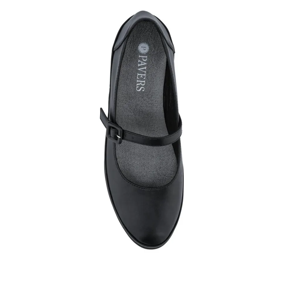 Wedge-Heeled Smart Mary Janes - Black