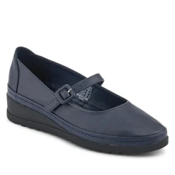 Wedge-Heeled Smart Mary Janes - Navy