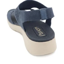 Wedge Heel Elasticated Fit Sandals - Navy