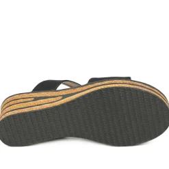 Wedge Heel Jewelled Sandals - Black